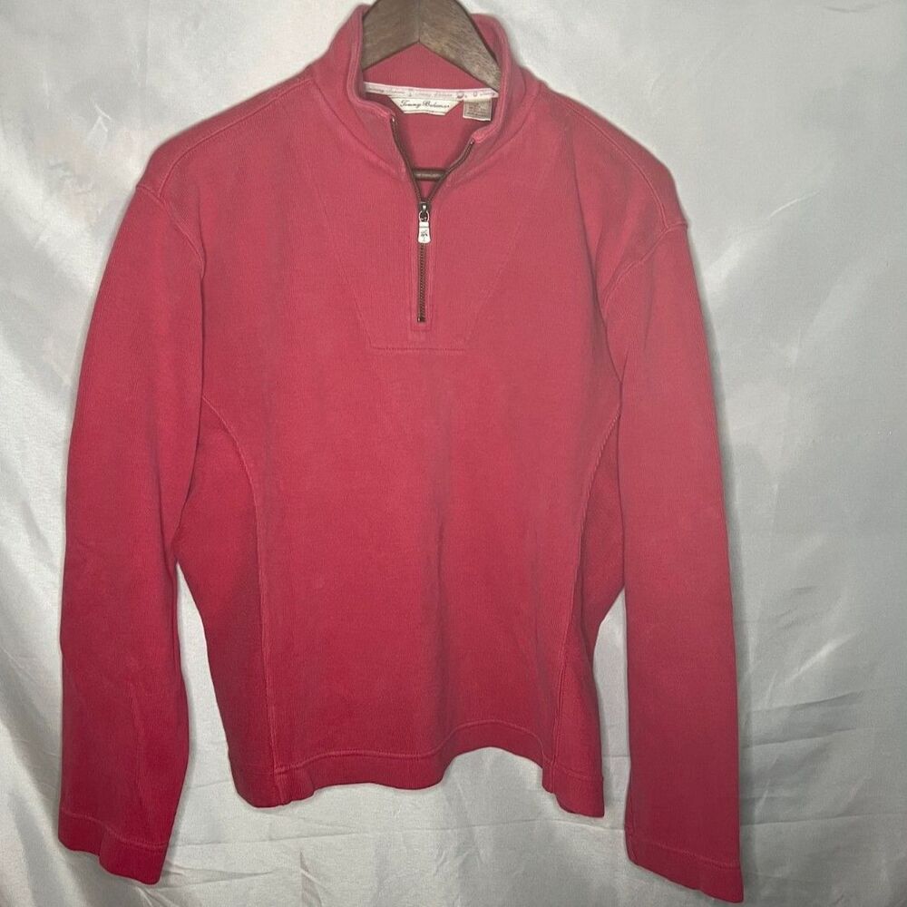 Tommy Bahama Rose 1/4 Zip Cotton Blend Sweatshirt/Pullover Womens Size Medium